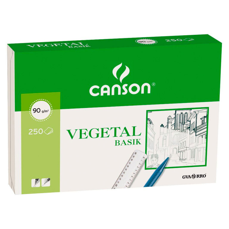 LAMINA PAPEL VEGETAL CANSON A4 250 HOJAS 95 GRAMOS