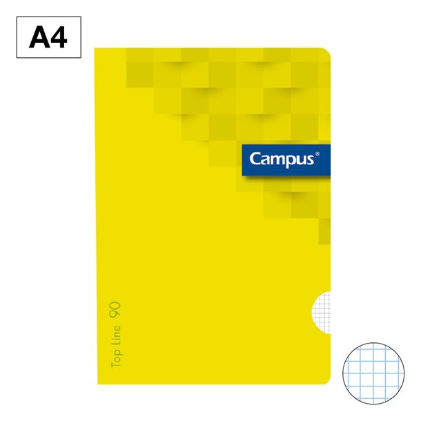 LIBRETA GRAPADA TAPA POLIPROPILENO CAMPUS LIMA A5+ 48 HOJAS 90 GRAMOS CUADRICULA 4MM