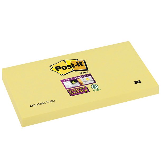 BLOC NOTAS ADHESIVAS QUITA Y PON POST-IT 76MMX127MM AMARILLAS 90 HOJAS