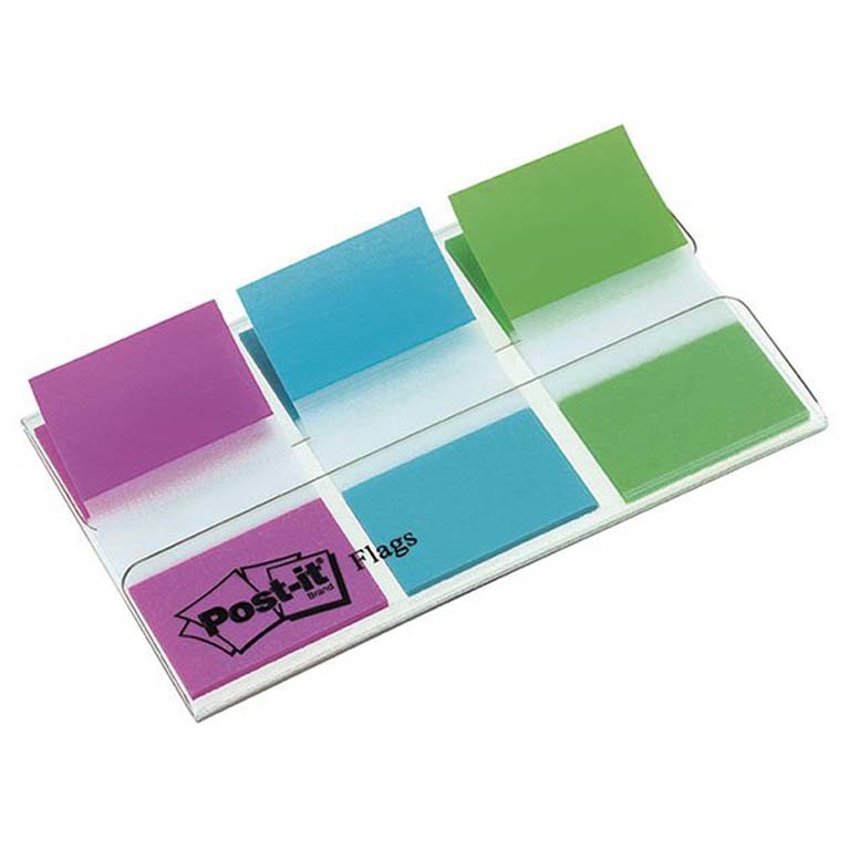 BANDERITAS SEPARADORAS AUTOADHESIVAS POST-IT 25MMX43,2MM DISPENSADOR 3 COLORES 60 UNIDADES