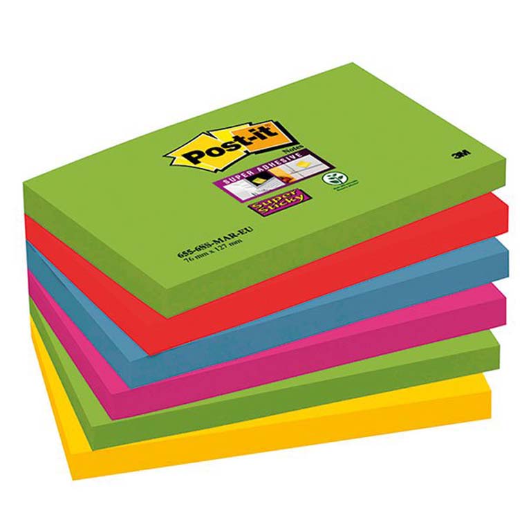 BLOC NOTAS ADHESIVAS QUITA Y PON POST-IT 76MMX127MM MARRAKESH 540 HOJAS