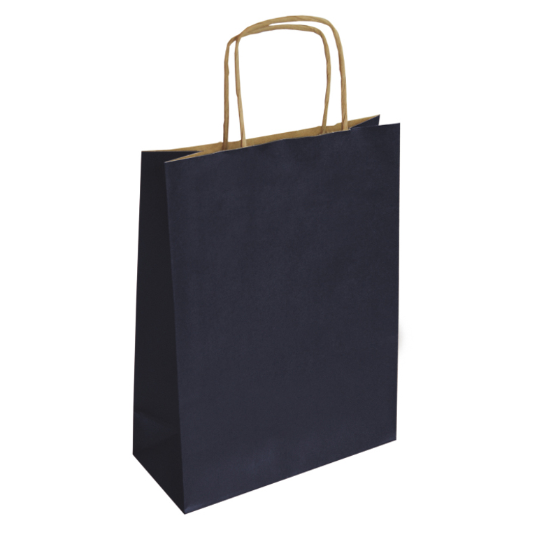 BOLSA DE PAPEL KRAFT AZUL MARINO MEDIANA
