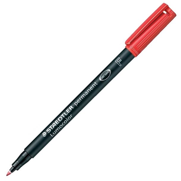 ROTULADOR MARCADOR PERMANENTE STAEDTLER COLOR ROJO LUMOCOLOR F 0,6 MM