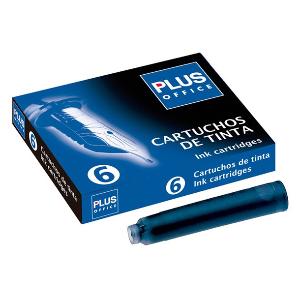 CARTUCHO PLUMA PLUS OFFICE AZUL 6 UNIDAD