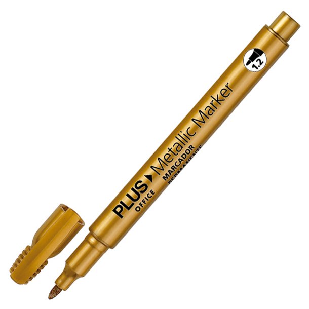 ROTULADOR MARCADOR ESPECIAL PLUS OFFICE METALLIC MARKER 1,2 MM. ORO