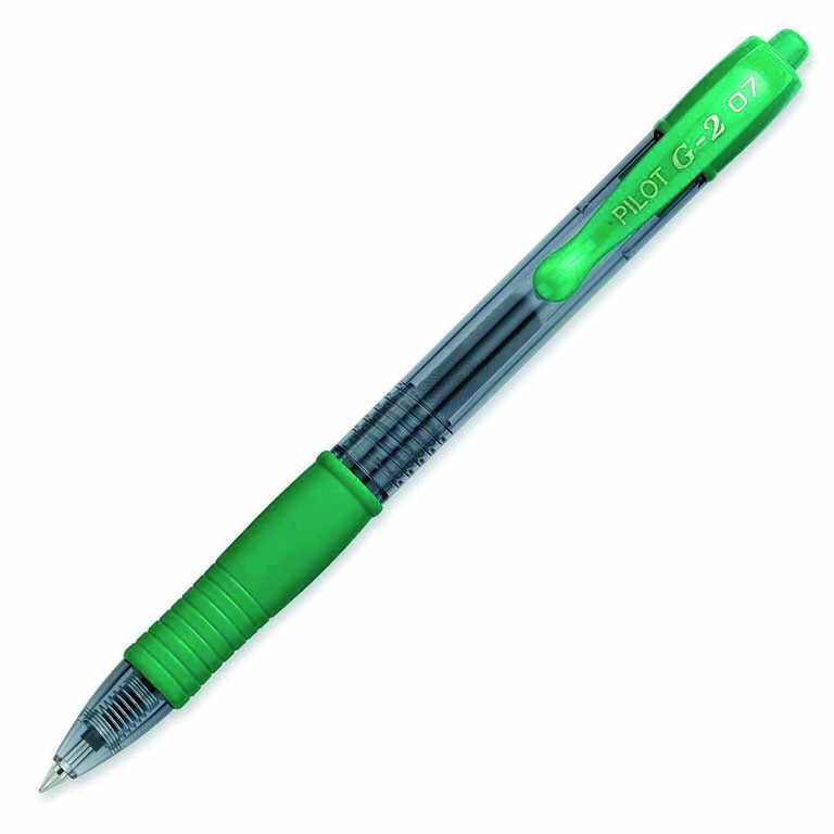 BOLÍGRAFO PILOT G-2 COLOR VERDE RETRÁCTIL TINTA GEL