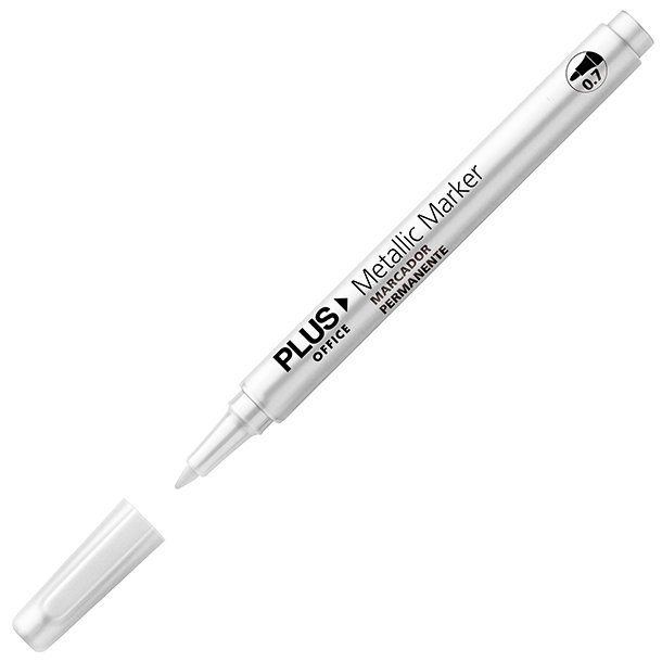 ROTULADOR MARCADOR ESPECIAL PLUS OFFICE METALLIC MARKER 0,7 MM. BLANCO