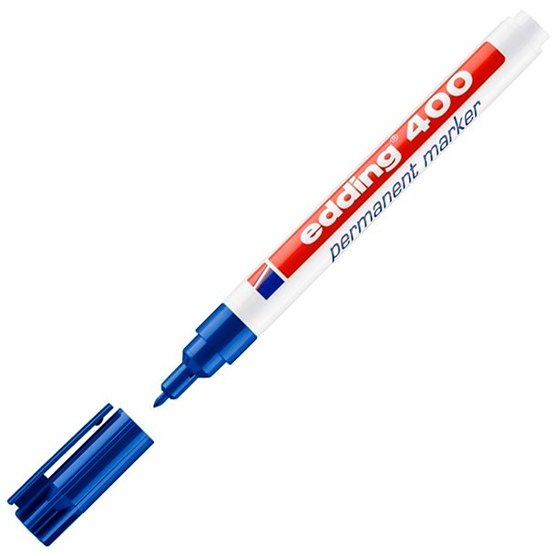 ROTULADOR MARCADOR PERMANENTE EDDING 400 PUNTA REDONDA COLOR AZUL 1 MM