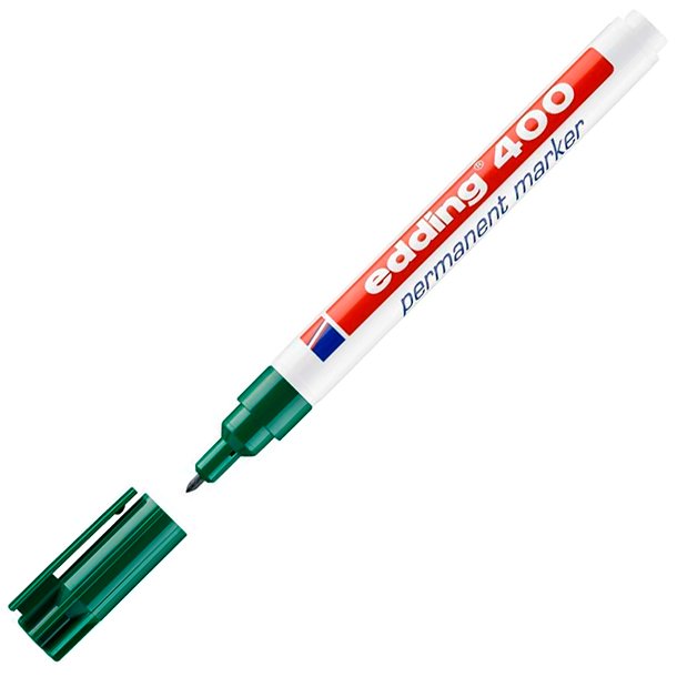 ROTULADOR MARCADOR PERMANENTE EDDING 400 PUNTA REDONDA COLOR VERDE 1 MM