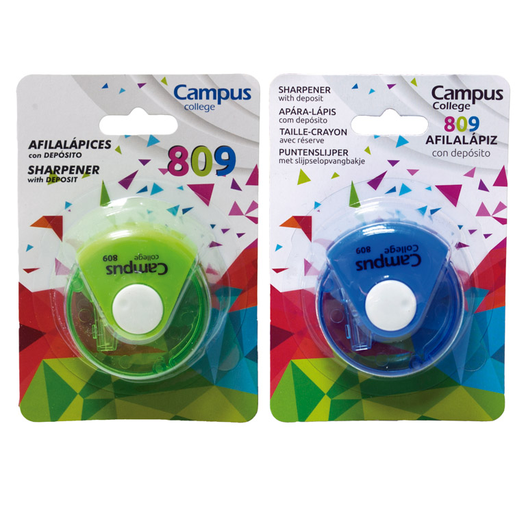 SACAPUNTAS CON DEPÓSITO CAMPUS COLLEGE BLÍSTER 1 UNIDAD