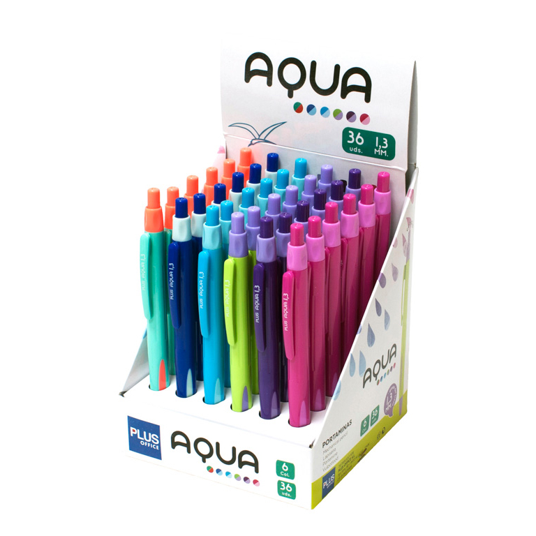 PORTAMINAS PLUS OFFICE AQUA COLORES SURTIDOS