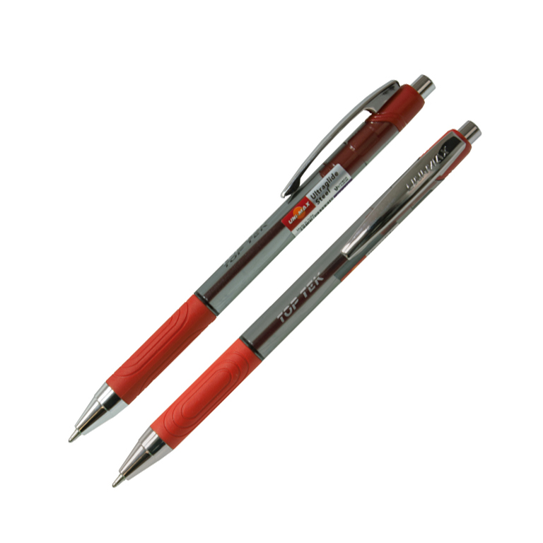 BOLÍGRAFO RETRACTIL PLUS OFFICE TOP TEK COLOR ROJO 0,7 MM