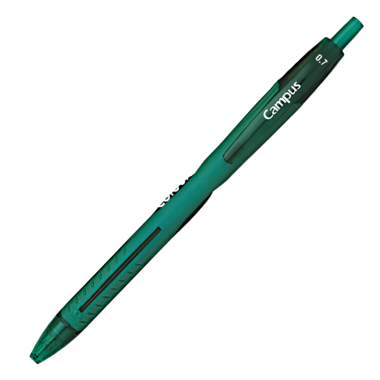 BOLÍGRAFO RETRACTIL CAMPUS COLOURS COLOR VERDE TACTO GOMA 0,7 MM