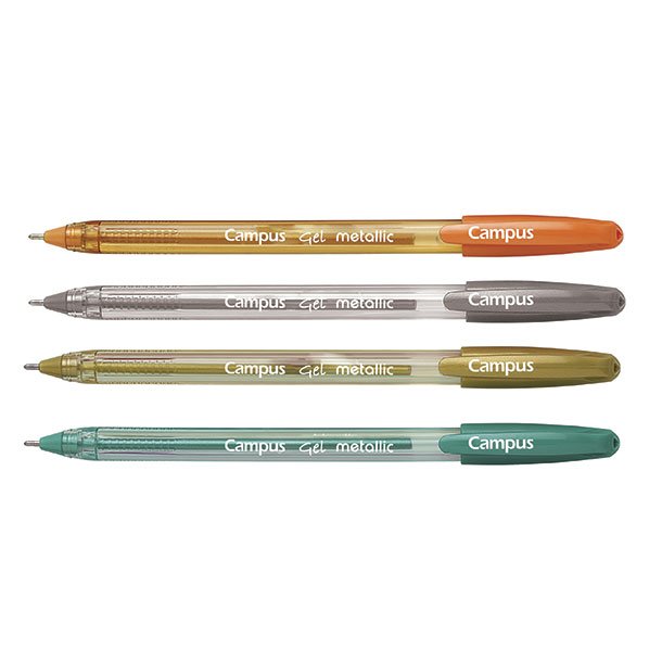 BOLÍGRAFO TINTA GEL CAMPUS CAPUCHON GEL PEN METALLIC COLORES SURTIDOS BOLSA UNIDADES