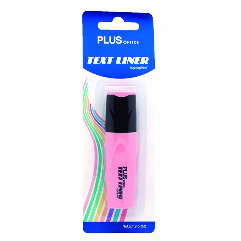 ROTULADOR MARCADOR FLUORESCENTE PLUS OFFICE TEXT LINER COLOR ROSA PASTEL FLUOR BLÍSTER