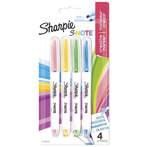 ROTULADOR SHARPIE S-NOTES 4 COLORES