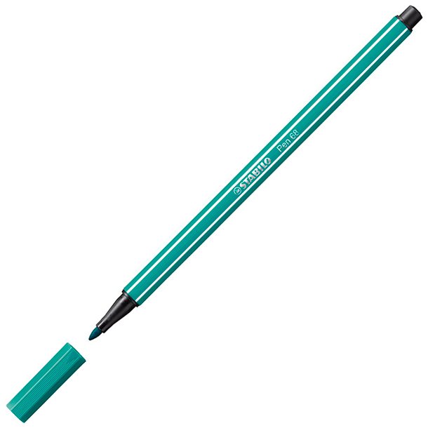 ROTULADOR STABILO PEN 68 PUNTA DE FIBRA ACUARELABLE COLOR AZUL TURQUESA 1 MM