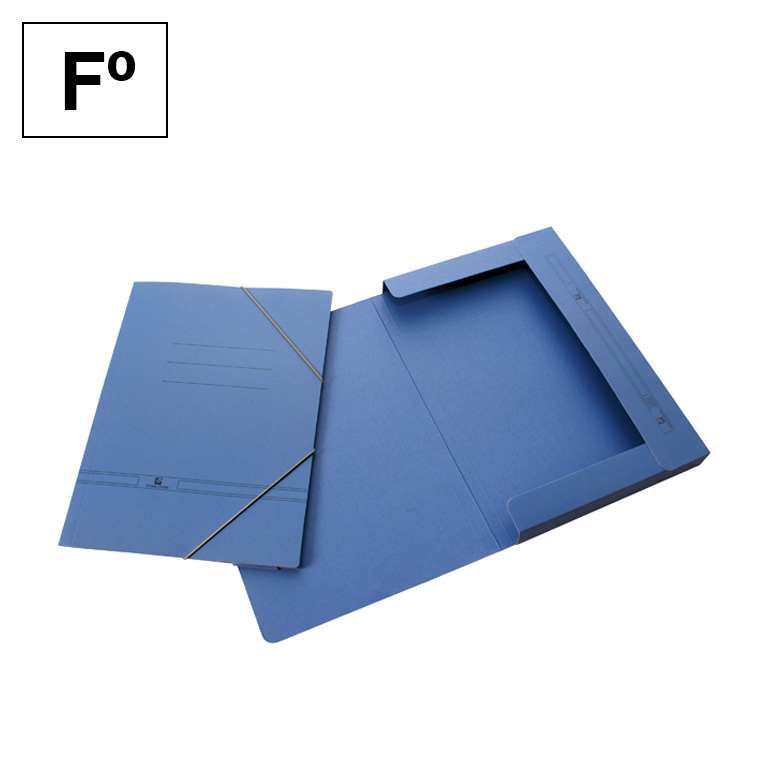 CARPETA CON GOMAS MAKRO PAPER FOLIO CON 3 SOLAPAS CARTON PINTADO AZUL