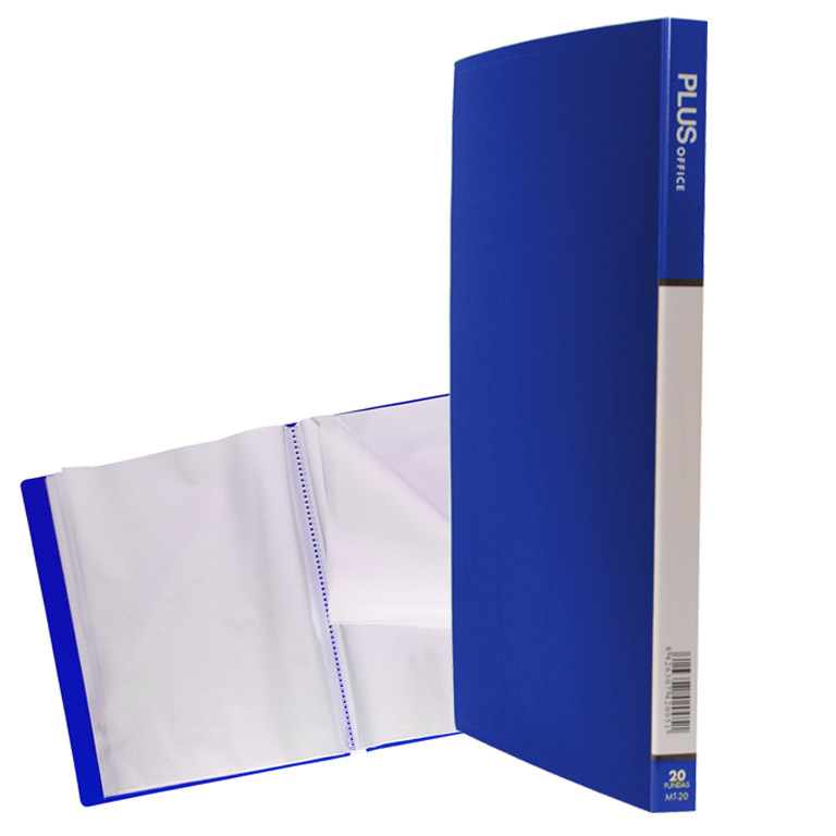 CARPETA PLUS OFFICE POLIPROPILENO RIGIDO 20 FUNDAS TRANSPARENTES POLIPROPILENO A4 COLOR AZUL