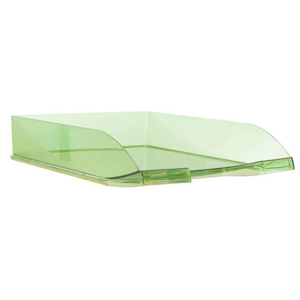 BANDEJA SOBREMESA PLASTICO PLUS OFFICE 256X348X66 MM COLOR VERDE TRASLUCIDO