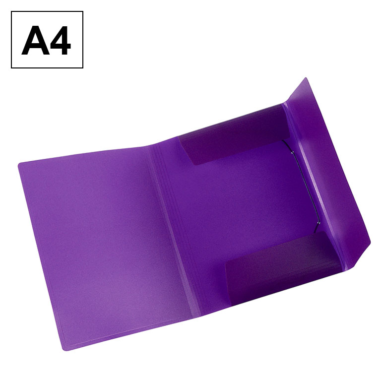 CARPETA PLUS OFFICE A4 247X320 MM. GOMAS Y SOLAPAS POLIPROPILENO COLOR VIOLETA