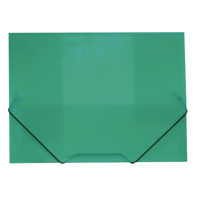 CARPETA PLUS OFFICE A4+ 235X318 MM. GOMAS Y SOLAPAS POLIPROPILENO RAYADO COLOR VERDE