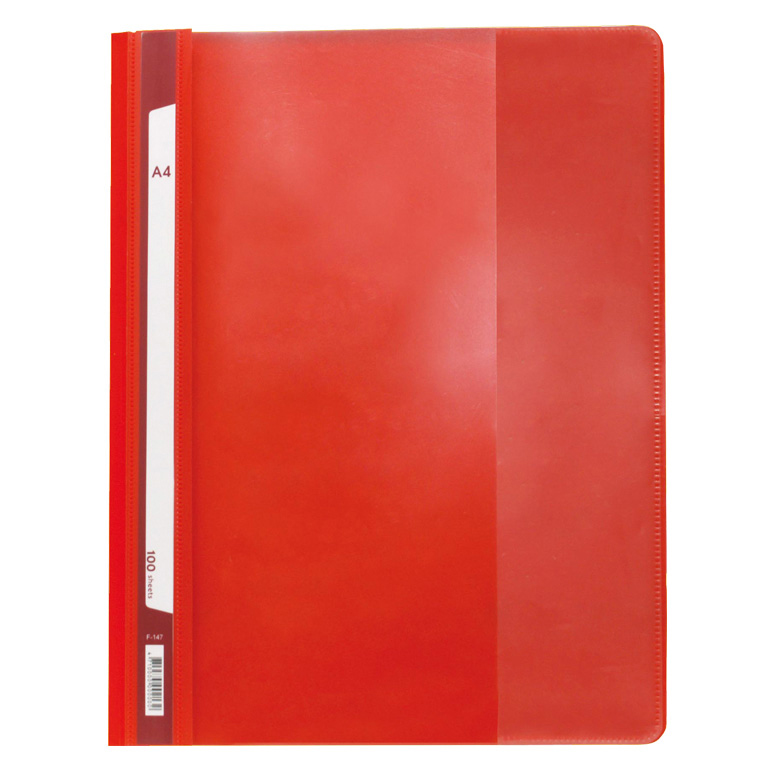 CARPETA DOSSIER FASTENER PLÁSTICO PLUS OFFICE A4 240X310 MM CAPACIDAD 100 HOJAS COLOR ROJO