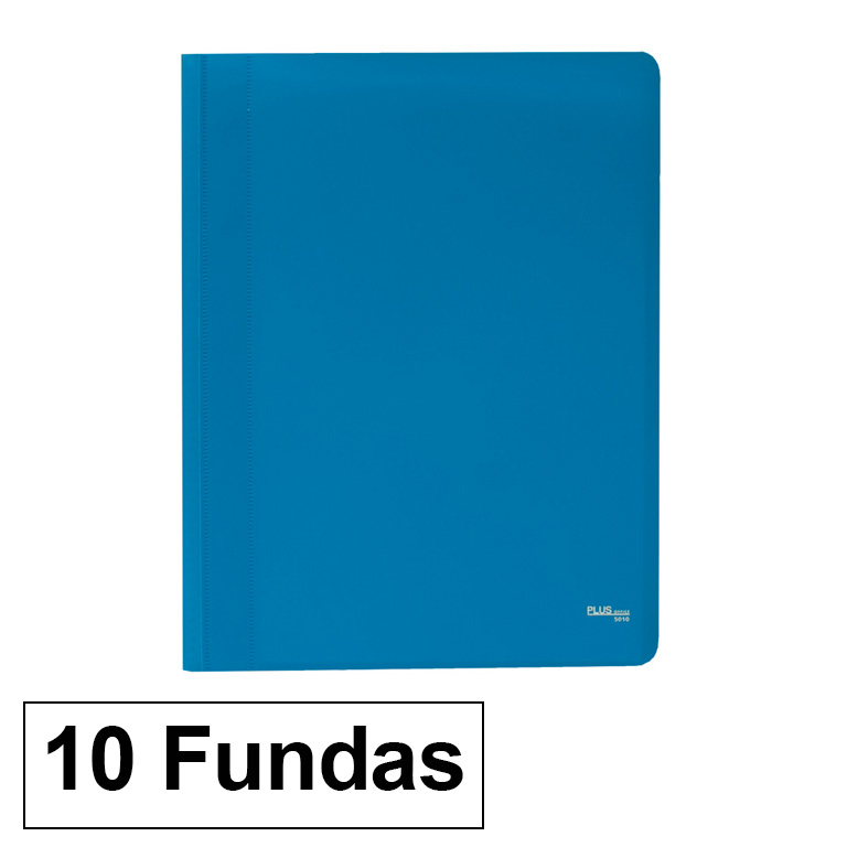 CARPETA PLUS OFFICE POLIPROPILENO FLEXIBLE  10 FUNDAS TRANSPARENTES POLIPROPILENO A4 COLOR AZUL