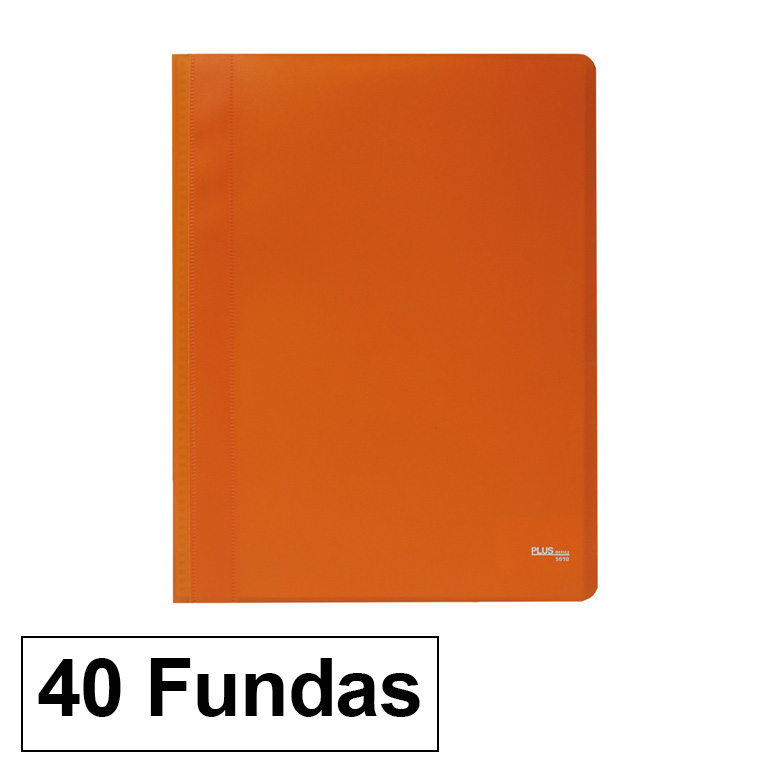 CARPETA PLUS OFFICE POLIPROPILENO FLEXIBLE 40 FUNDAS TRANSPARENTES POLIPROPILENO A4 COLOR NARANJA