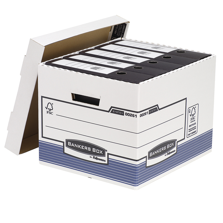 CAJA CONTENEDOR DE ARCHIVO DEFINITIVO A4 335X292X404 MM FELLOWES CARTON MICROCANAL 