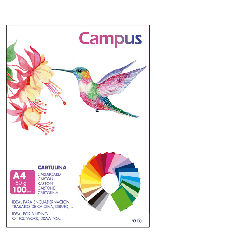 CARTULINA CAMPUS A4 210X297 MM 180 GRAMOS COLOR BLANCO