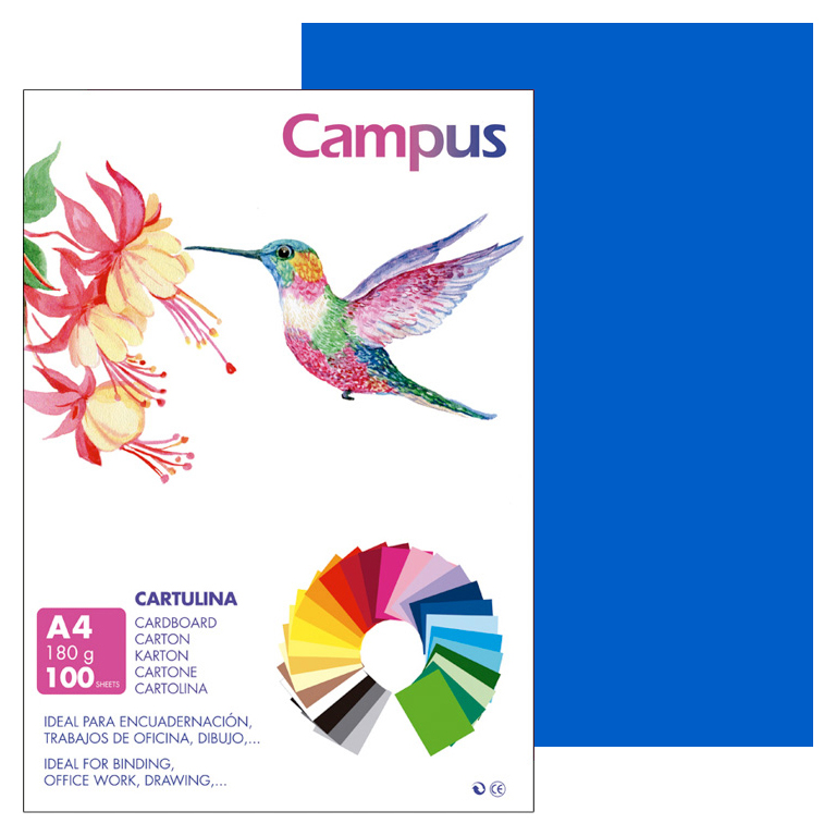 CARTULINA CAMPUS A4 210X297 MM 180 GRAMOS COLOR AZUL MARINO