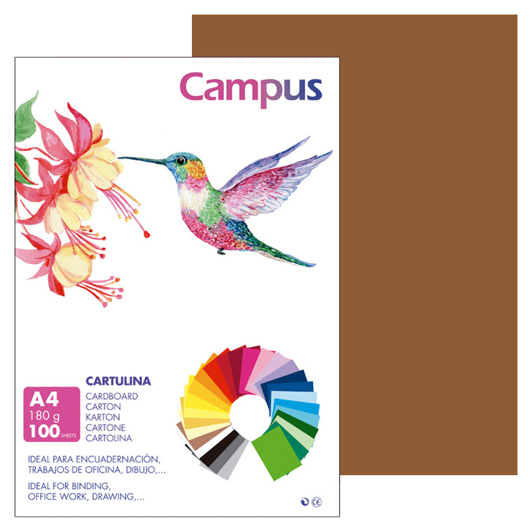 CARTULINA CAMPUS A4 210X297 MM 180 GRAMOS COLOR MARRON