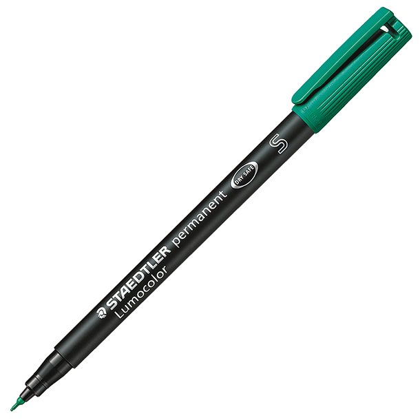 ROTULADOR MARCADOR PERMANENTE STAEDTLER COLOR VERDE LUMOCOLOR UF 0,4 MM