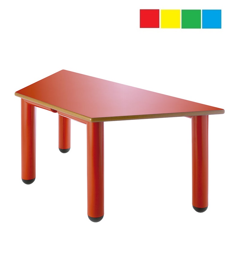 Mesa infantil trapezoidal 120 x 60 x 60 cm Altura: 46 cm PP