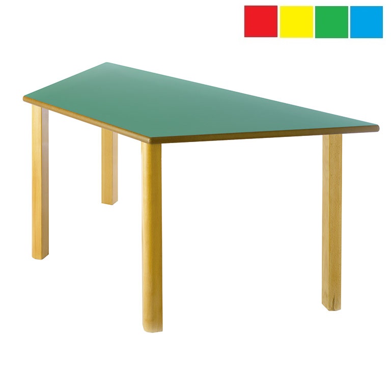 Mesa infantil trapezoidal 120x60x60 cm Altura:54cm Haya