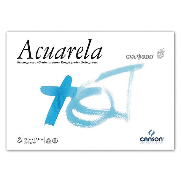 BLOC ACUARELA CANSON GUARRO A3+ 325X460 MM ENCOLADO 20 HOJAS 240 GRAMOS