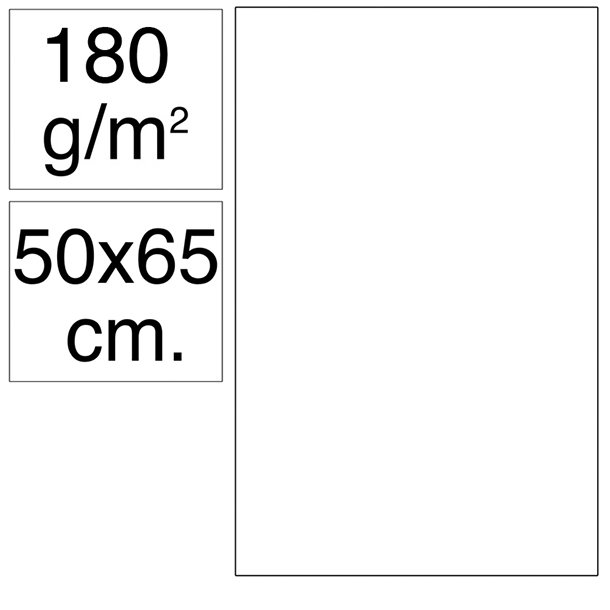 CARTULINA CAMPUS  500X650 MM 180 GRAMOS COLOR BLANCA