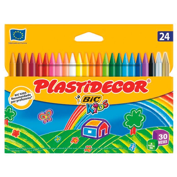 CERAS PLÁSTICAS BIC PLASTIDECOR KIDS 24 COLORES