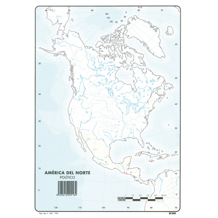 MAPAS MUDOS AMÉRICA DEL NORTE POLÍTICO