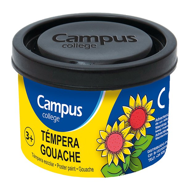 TEMPERA CAMPUS COLLEGE BOTE 40ML COLOR NEGRO