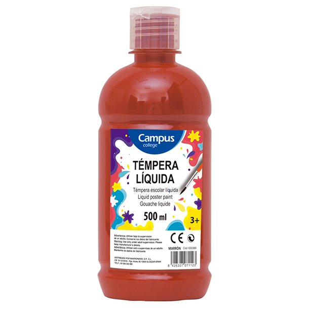 TÉMPERA LIQUIDA CAMPUS COLLEGE BOTE 500ML COLOR MARRÓN