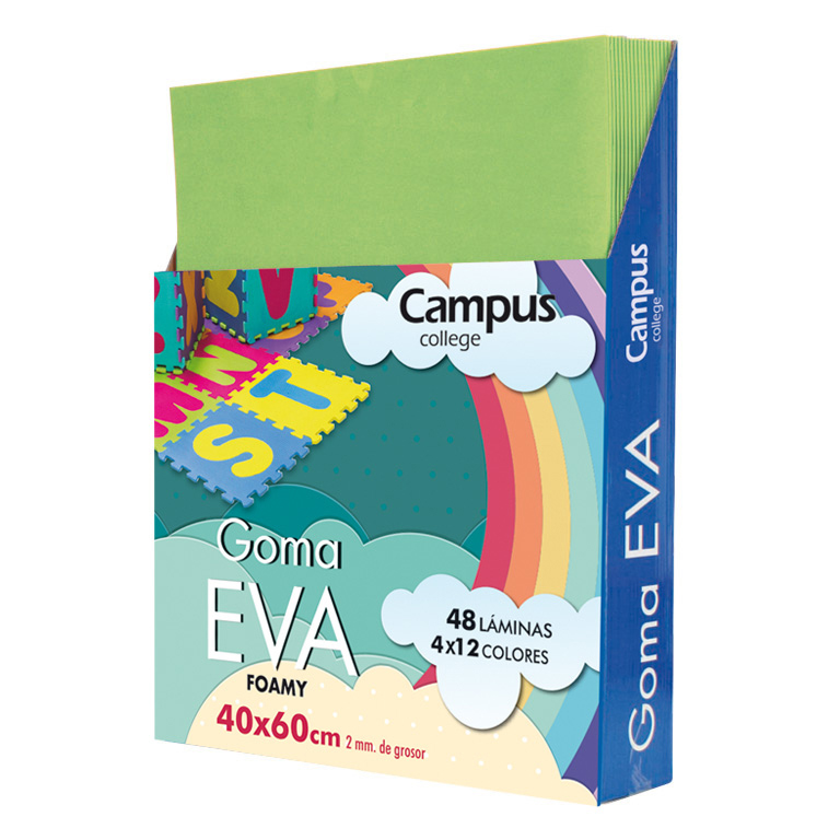 GOMA EVA CAMPUS COLLEGE 400X600 MM 2MM COLOR VERDE.