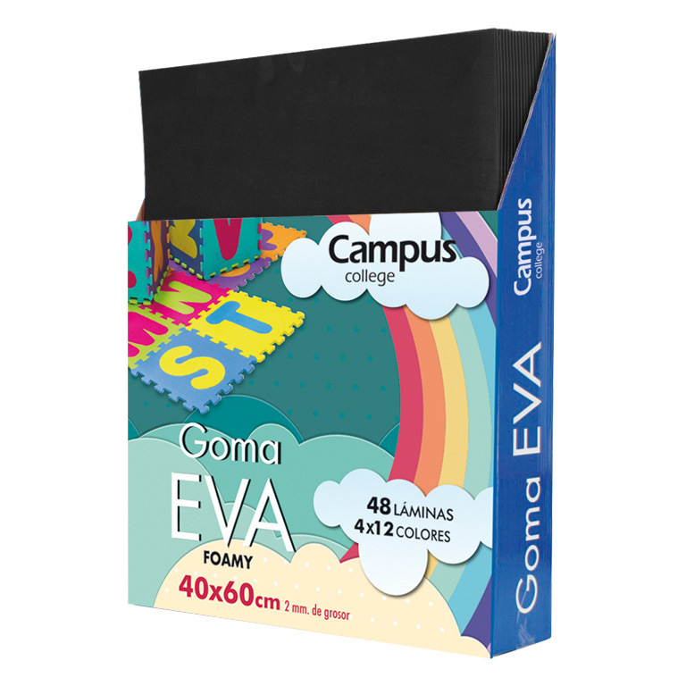 GOMA EVA CAMPUS COLLEGE 400X600 MM 2 MM COLOR NEGRO.