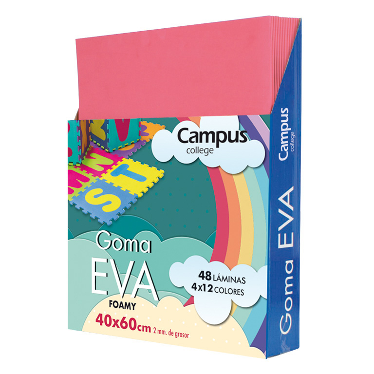 GOMA EVA CAMPUS COLLEGE 400X600 MM 2MM COLOR ROSA.