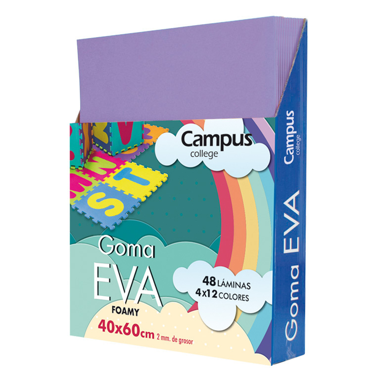 GOMA EVA CAMPUS COLLEGE 400X600 MM 2 MM COLOR LILA.