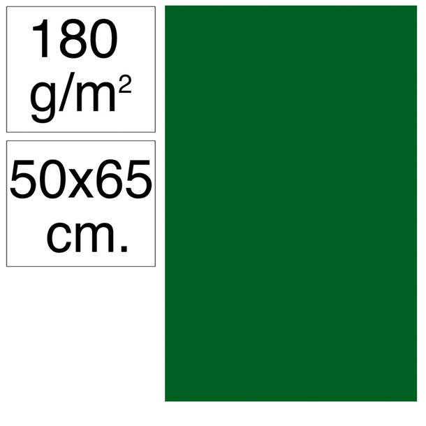 CARTULINA CAMPUS 500X650 MM 180 GRAMOS COLOR VERDE SELVA