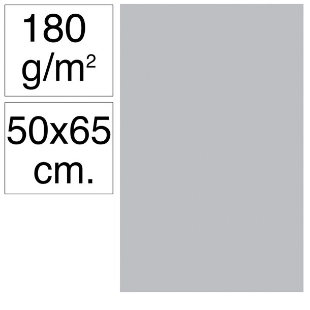 CARTULINA CAMPUS 500X650 MM 180 GRAMOS COLOR GRIS CLARO