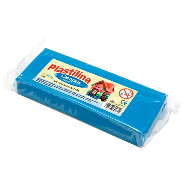 PLASTILINA CAMPUS COLLEGE MEDIANA 200 GRAMOS COLOR AZUL CLARO