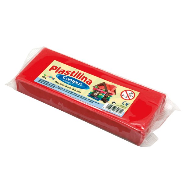 PLASTILINA CAMPUS COLLEGE MEDIANA 200 GRAMOS COLOR ROJO